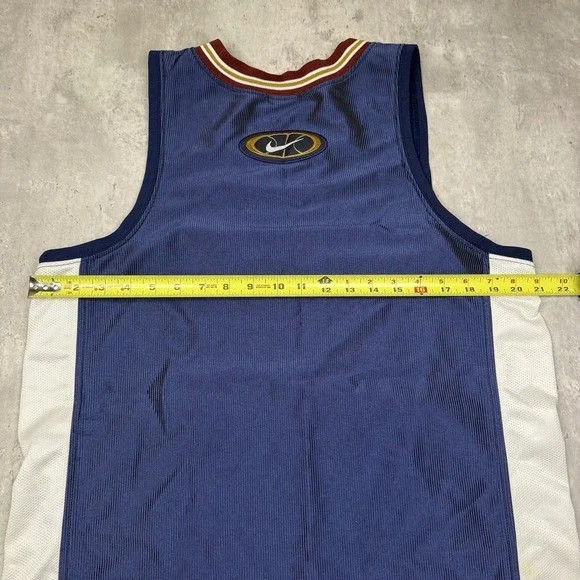 Vintage 90s Nike Basketball Jersey Mens Medium Blue Spell Out Embroidered Y2K - Picture 6 of 7